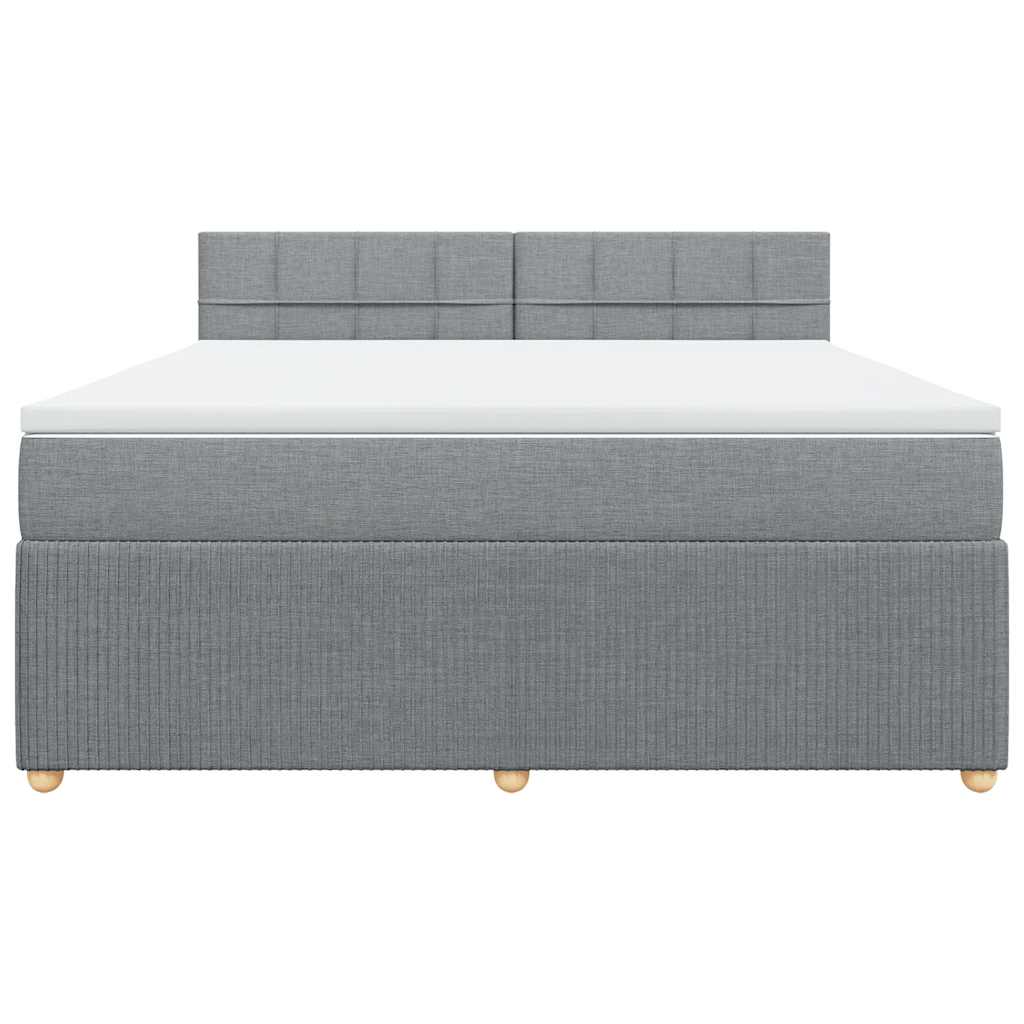 Sommier à lattes de lit avec matelas Gris clair 180x200cm Tissu - XIOS