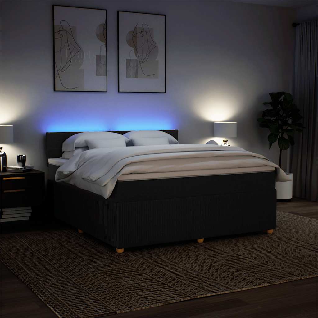 Sommier à lattes de lit avec matelas Noir 180x200 cm Tissu - XIOS