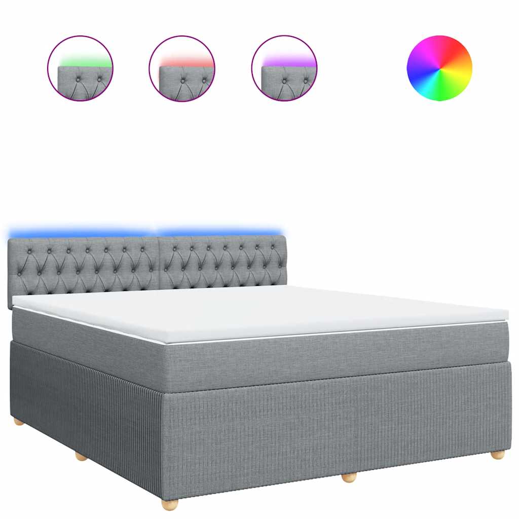 Sommier à lattes de lit avec matelas Gris clair 180x200cm Tissu - XIOS