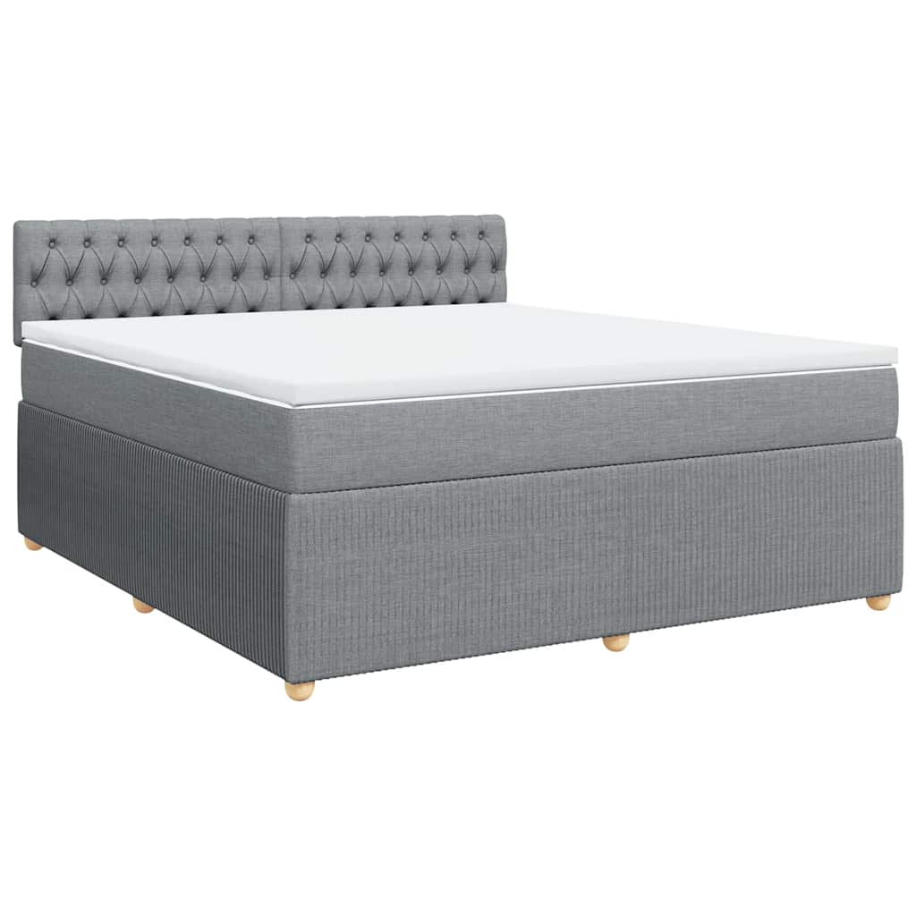 Sommier à lattes de lit avec matelas Gris clair 180x200cm Tissu - XIOS