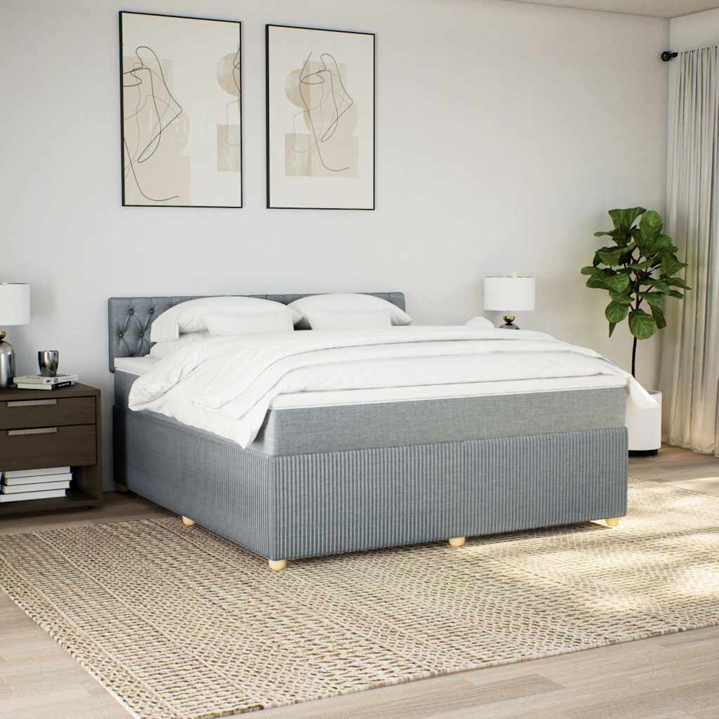 Sommier à lattes de lit avec matelas Gris clair 180x200cm Tissu - XIOS