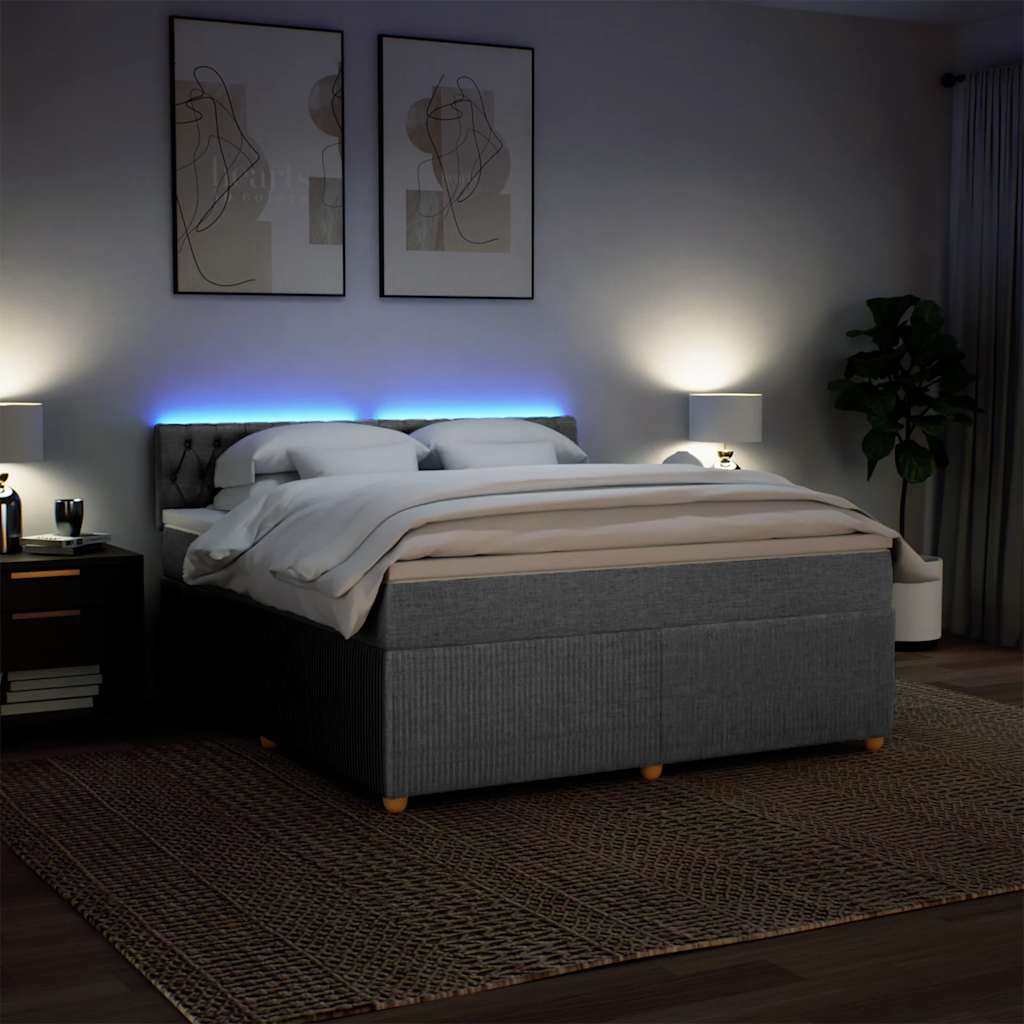 Sommier à lattes de lit avec matelas Gris clair 180x200cm Tissu - XIOS