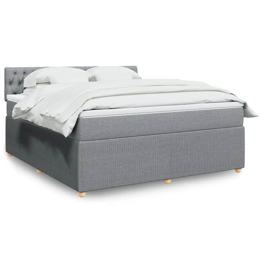 Sommier à lattes de lit avec matelas Gris clair 180x200cm Tissu - XIOS
