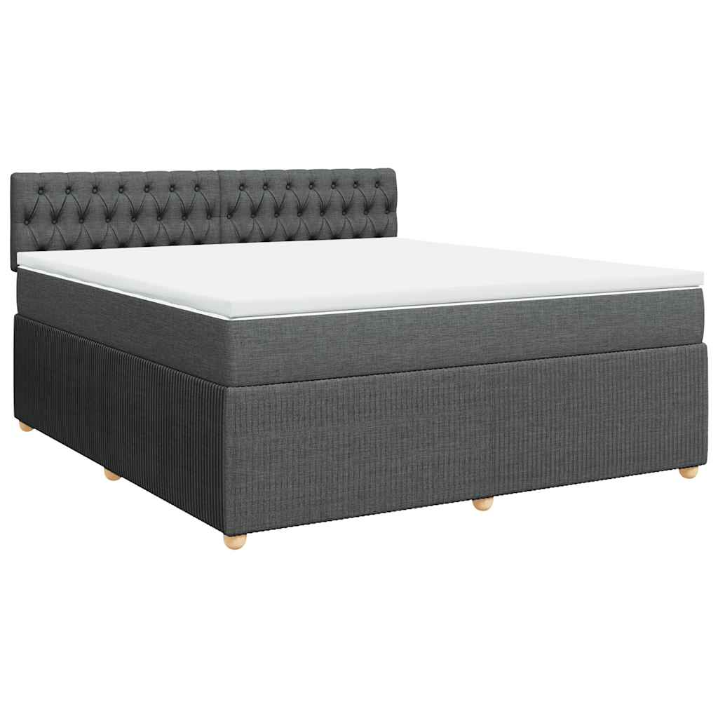 Sommier à lattes de lit avec matelas Gris foncé 180x200cm Tissu - XIOS