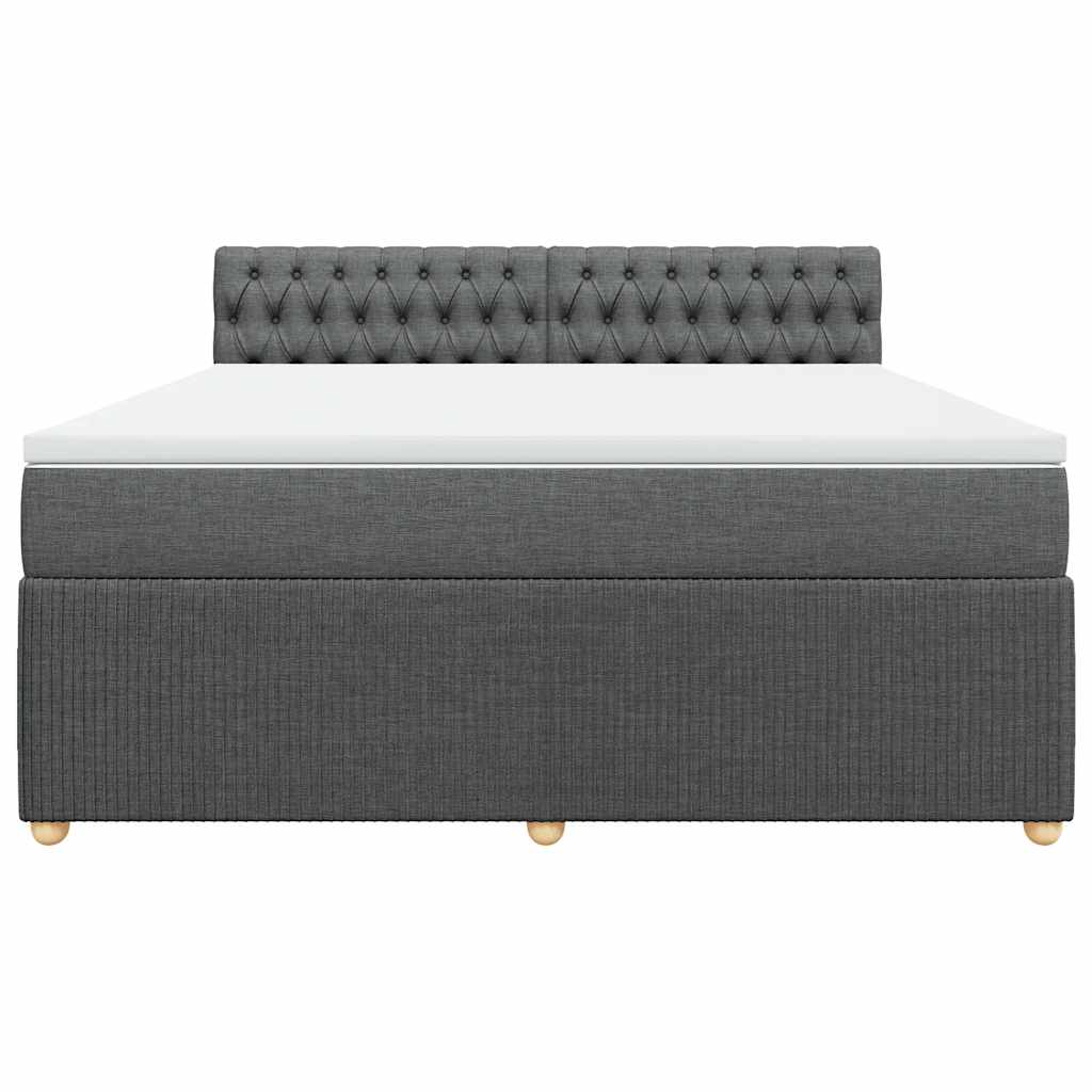 Sommier à lattes de lit avec matelas Gris foncé 180x200cm Tissu - XIOS
