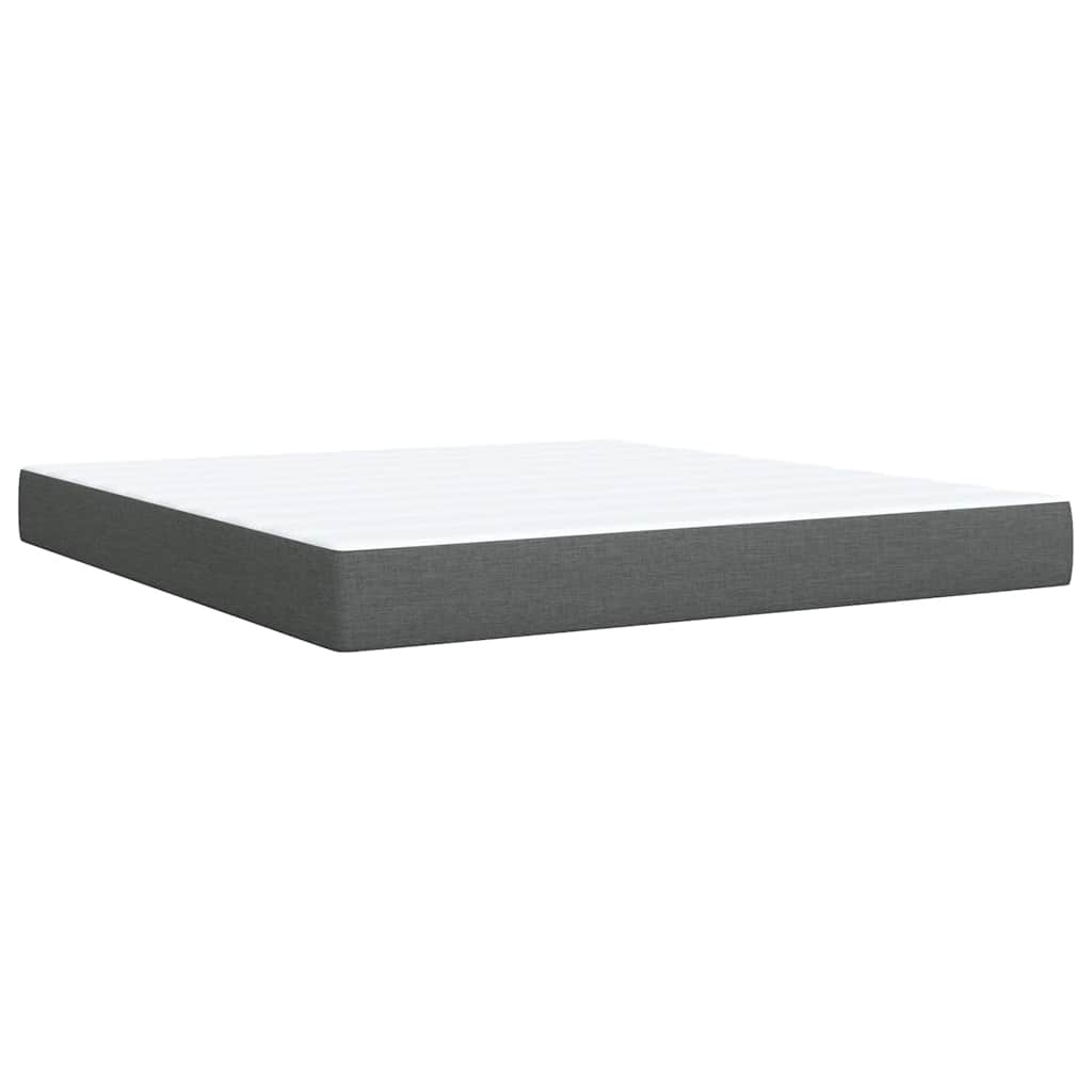 Sommier à lattes de lit avec matelas Gris foncé 180x200cm Tissu - XIOS