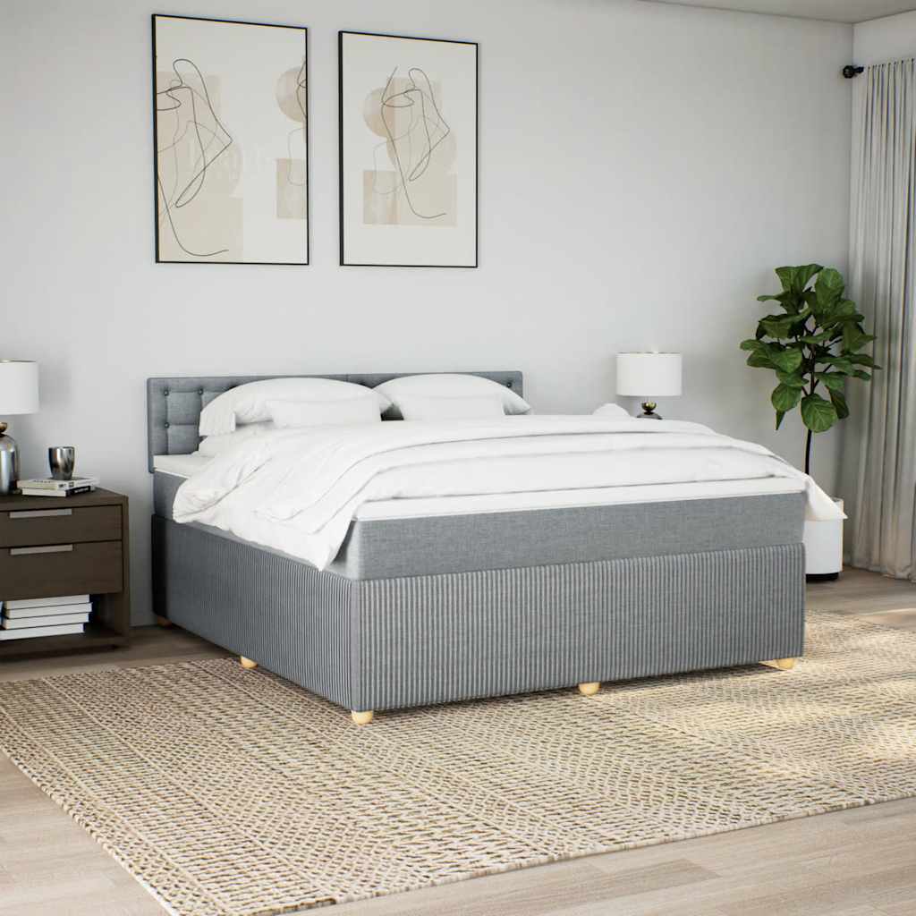 Sommier à lattes de lit avec matelas Gris clair 180x200cm Tissu - XIOS