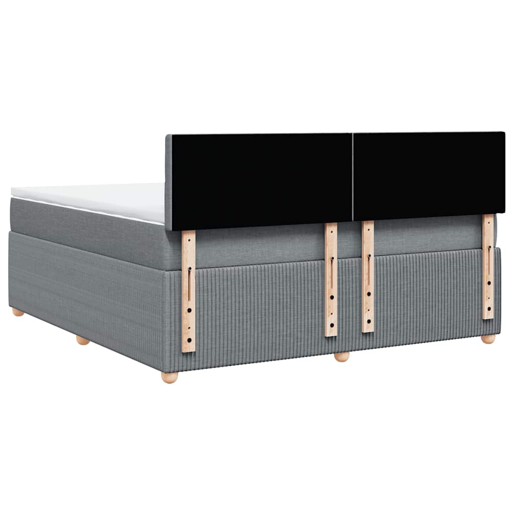 Sommier à lattes de lit avec matelas Gris clair 180x200cm Tissu - XIOS