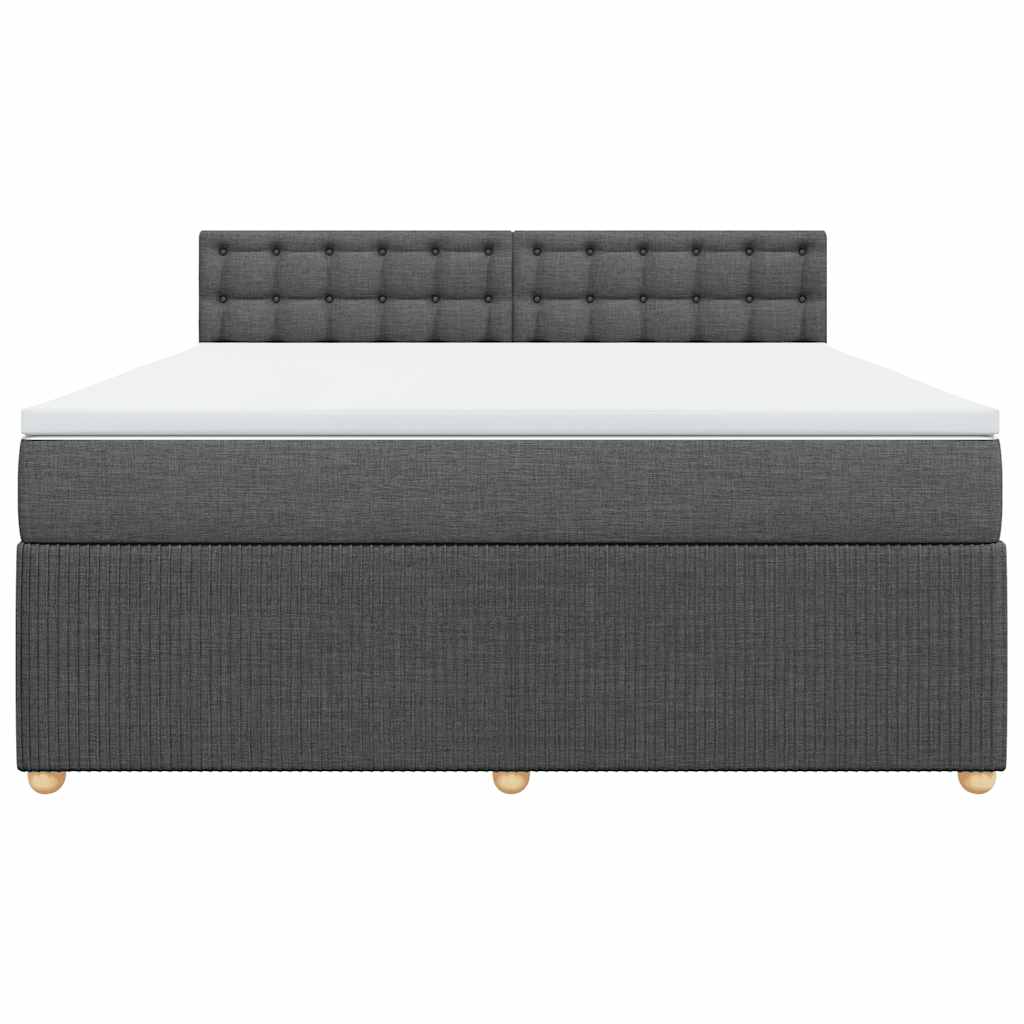 Sommier à lattes de lit avec matelas Gris foncé 180x200cm Tissu - XIOS