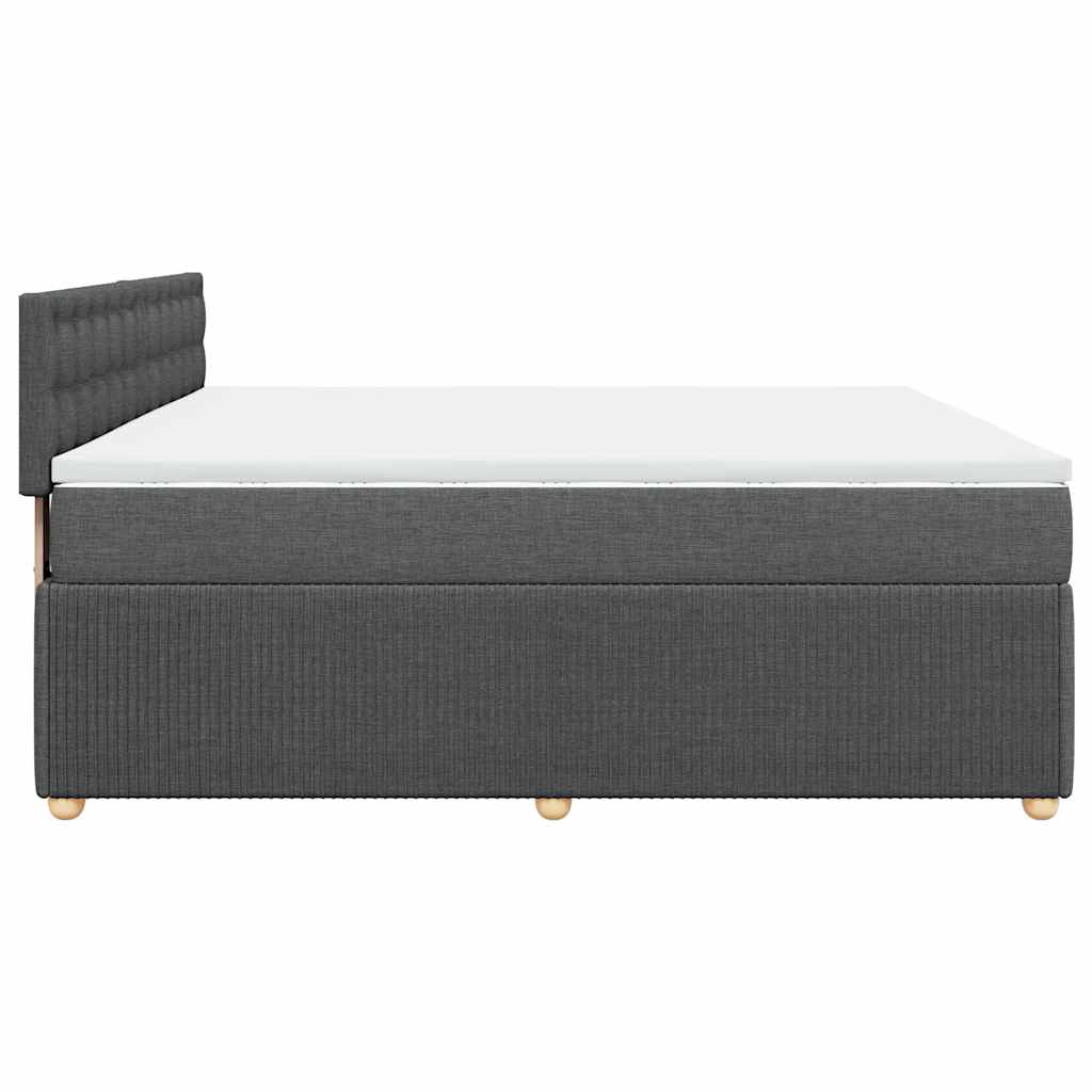 Sommier à lattes de lit avec matelas Gris foncé 180x200cm Tissu - XIOS