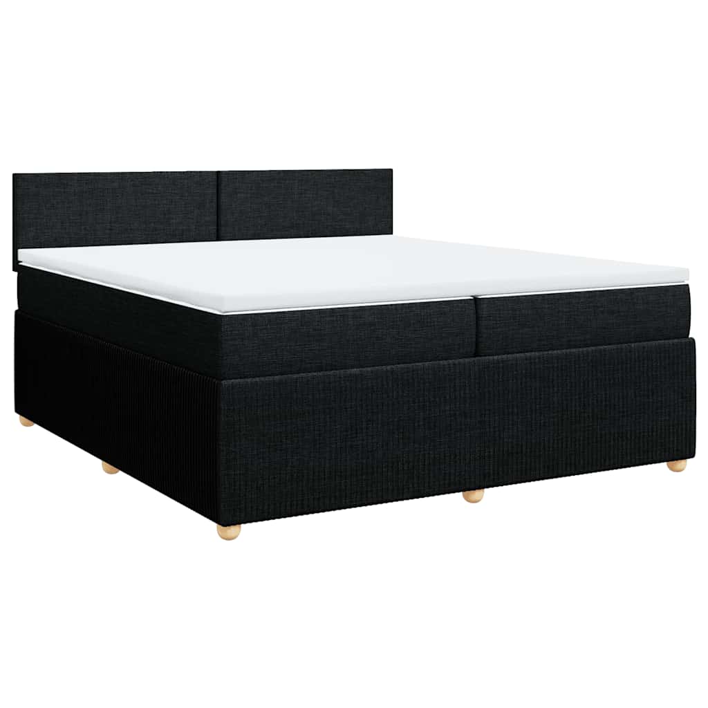 Sommier à lattes de lit avec matelas Noir 200x200 cm Tissu - XIOS