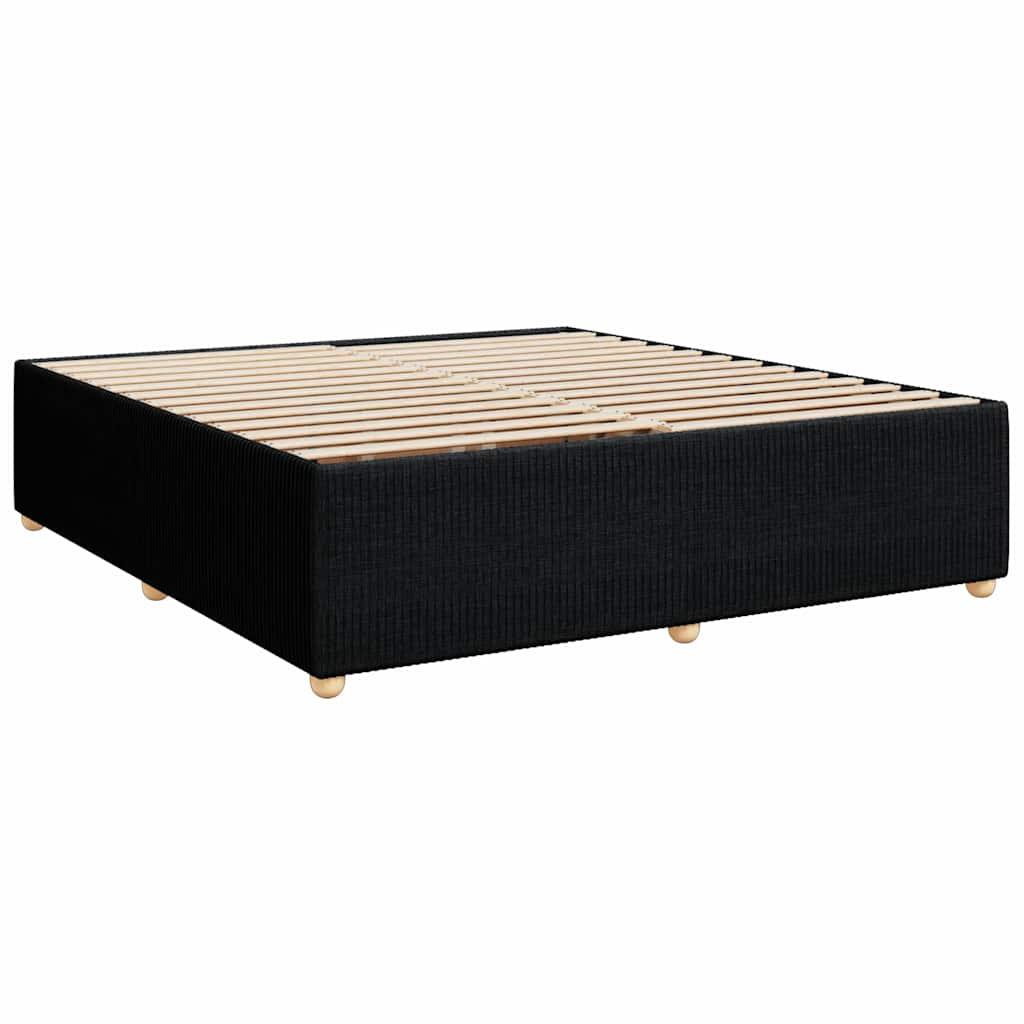 Sommier à lattes de lit avec matelas Noir 200x200 cm Tissu - XIOS