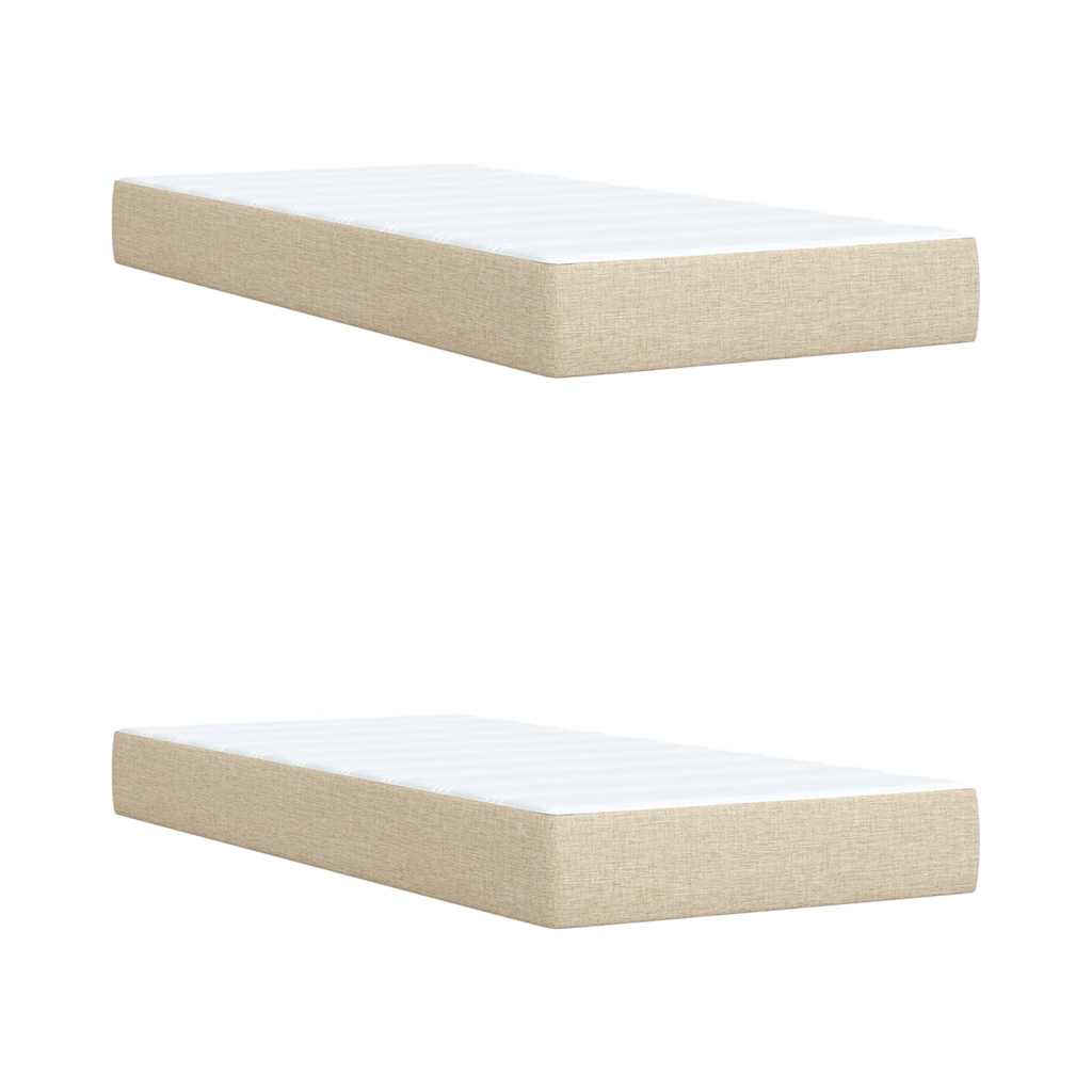 Sommier à lattes de lit avec matelas Crème 200x200 cm Tissu - XIOS