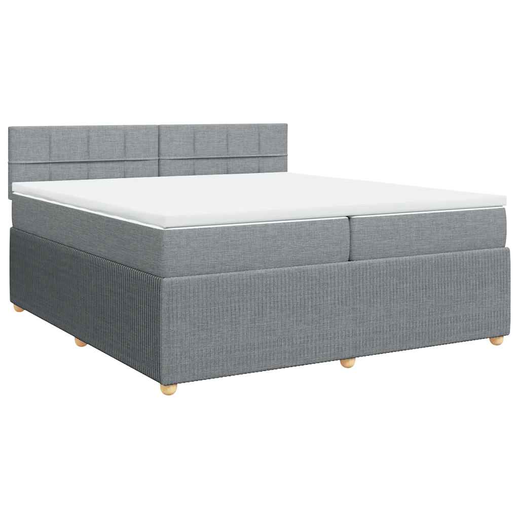 Sommier à lattes de lit avec matelas Gris clair 200x200cm Tissu - XIOS