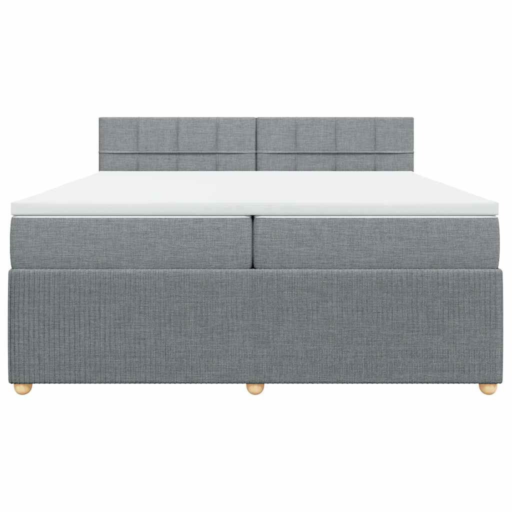 Sommier à lattes de lit avec matelas Gris clair 200x200cm Tissu - XIOS