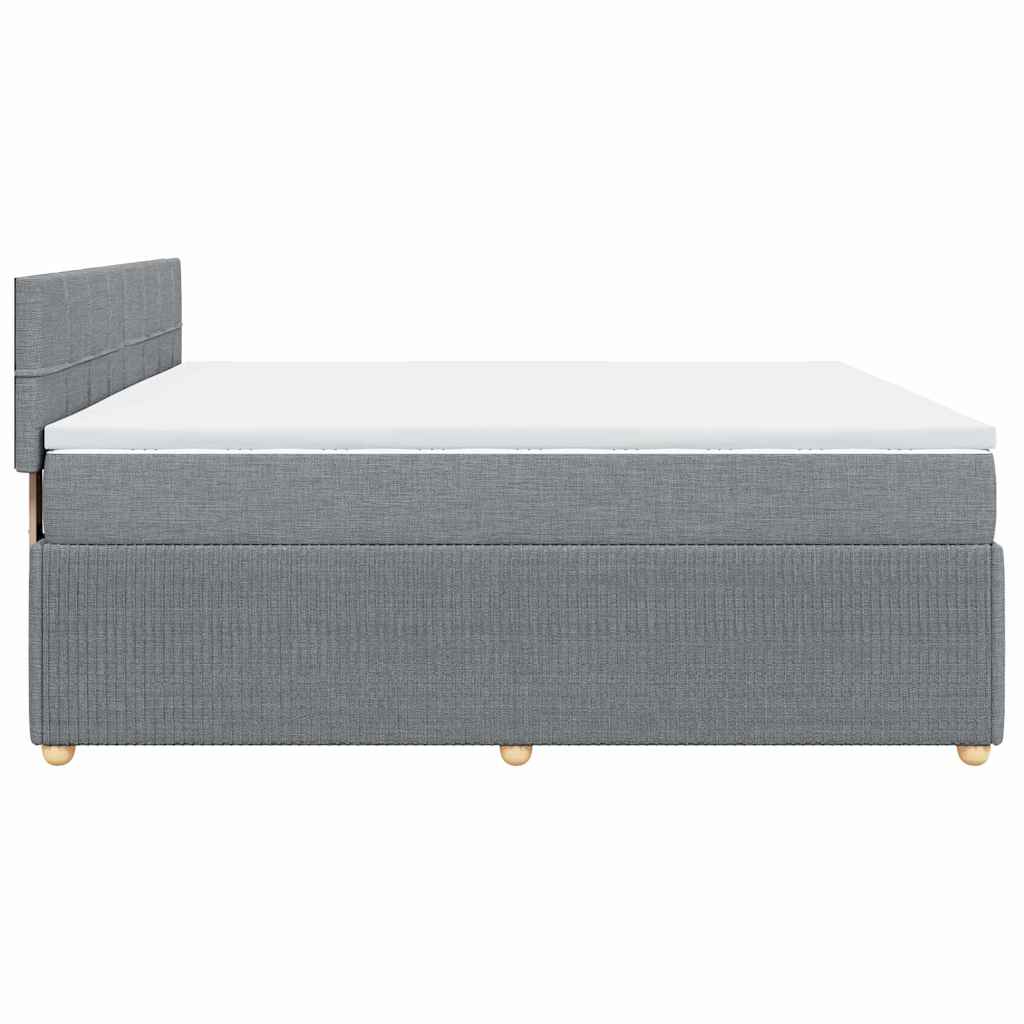 Sommier à lattes de lit avec matelas Gris clair 200x200cm Tissu - XIOS
