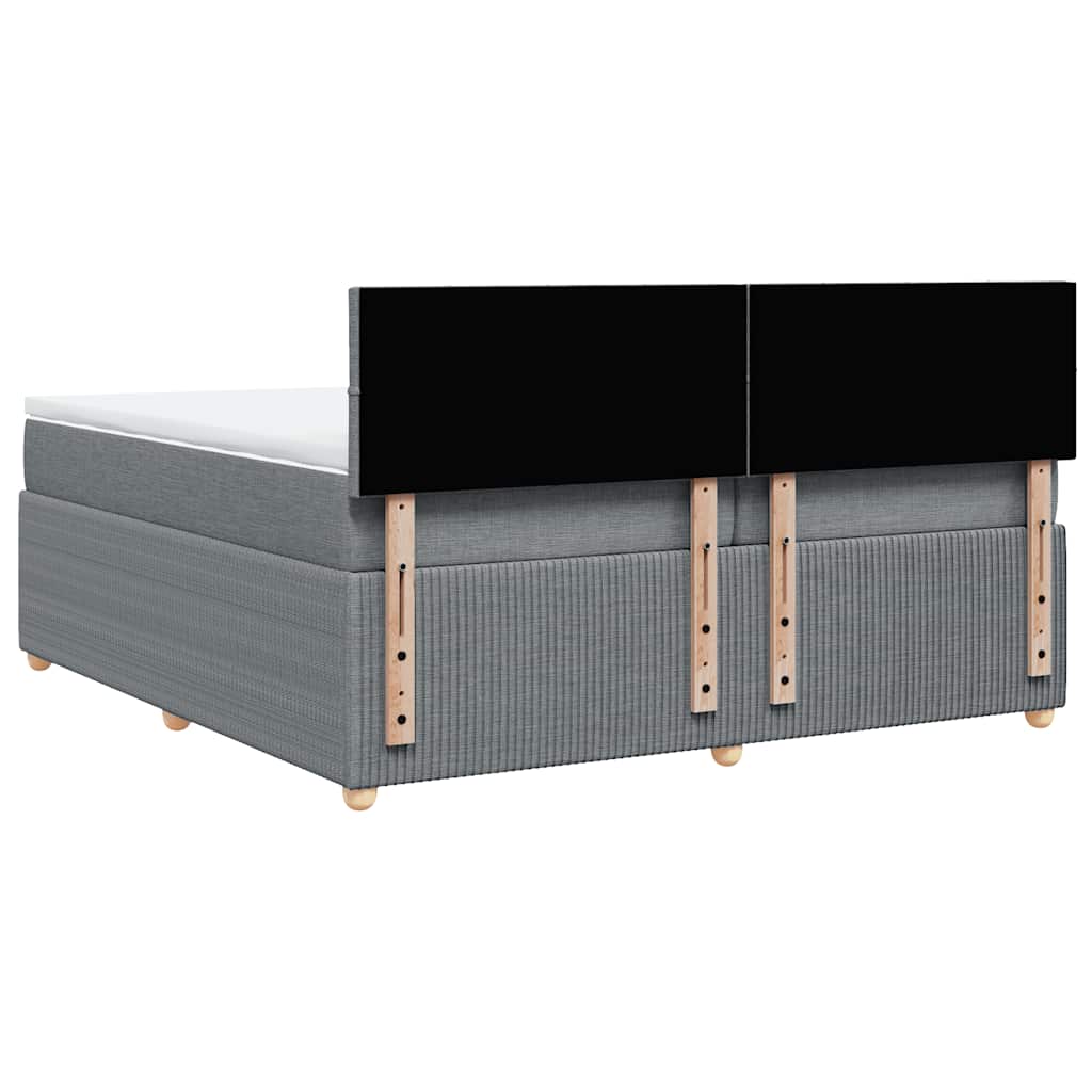 Sommier à lattes de lit avec matelas Gris clair 200x200cm Tissu - XIOS