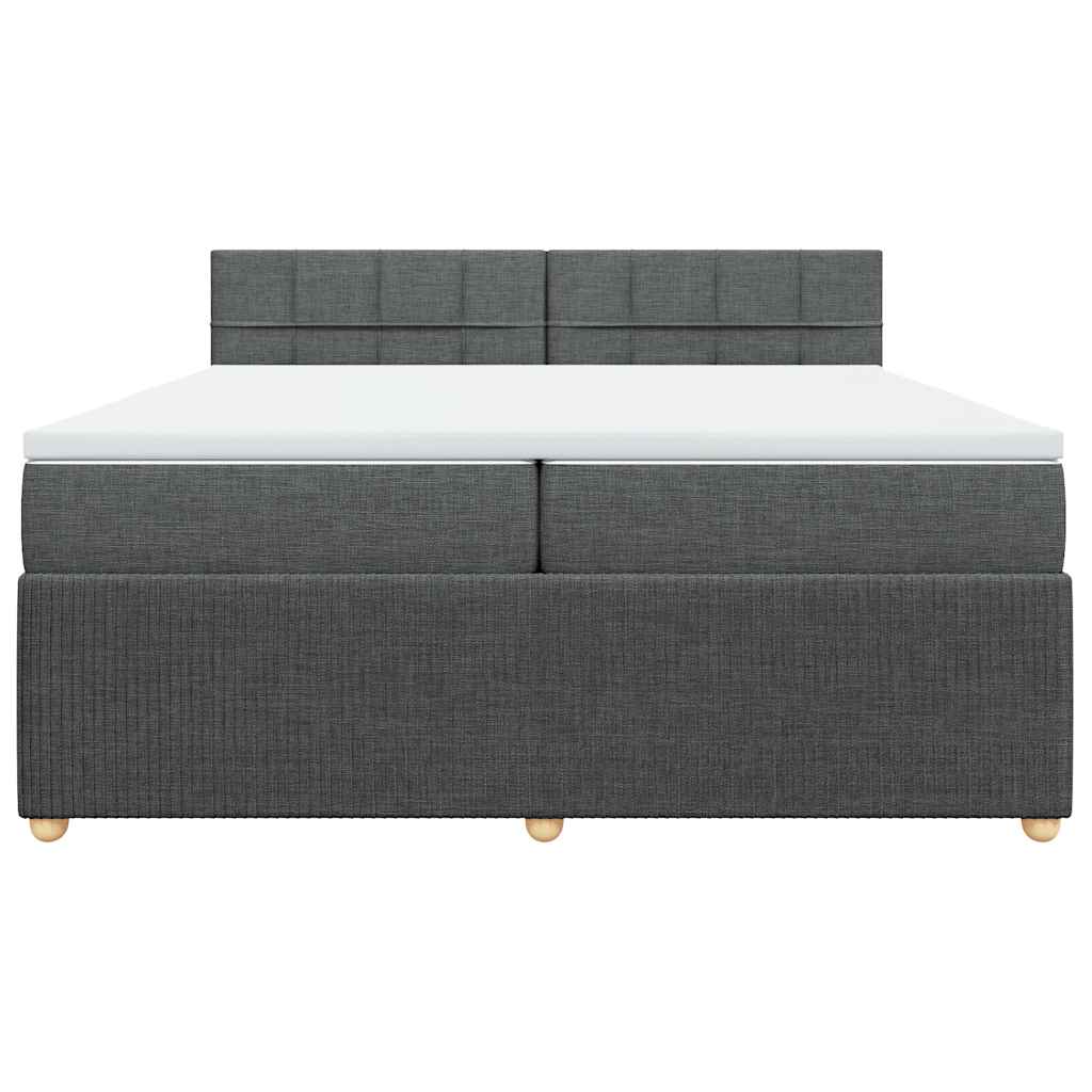 Sommier à lattes de lit avec matelas Gris foncé 200x200cm Tissu - XIOS