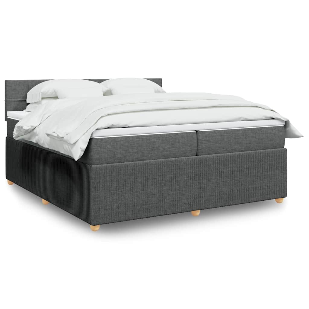 Sommier à lattes de lit avec matelas Gris foncé 200x200cm Tissu - XIOS