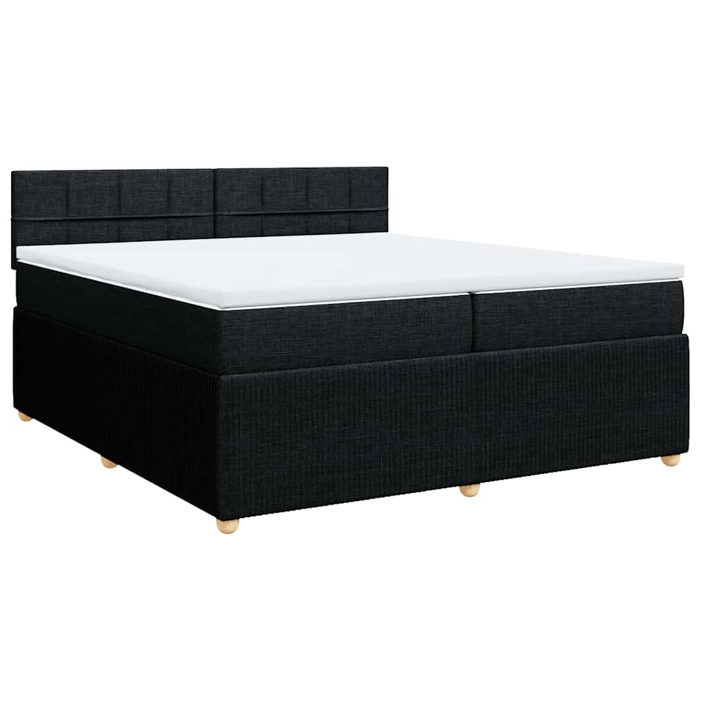 Sommier à lattes de lit avec matelas Noir 200x200 cm Tissu - XIOS