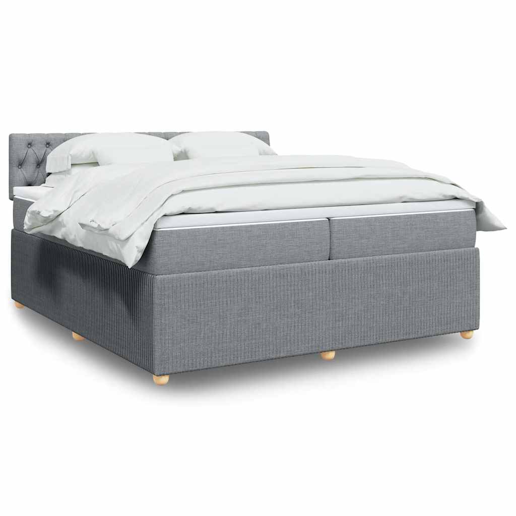 Sommier à lattes de lit avec matelas Gris clair 200x200cm Tissu - XIOS