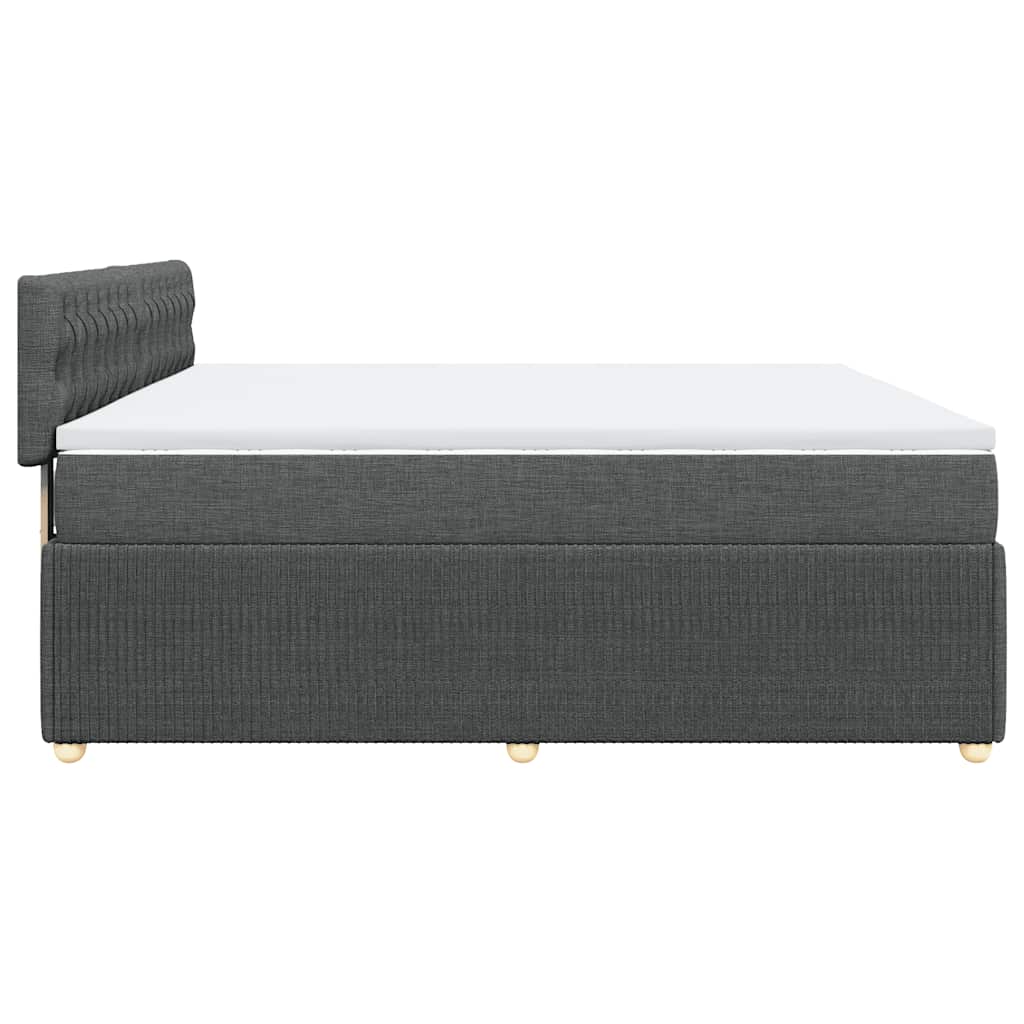 Sommier à lattes de lit avec matelas Gris foncé 200x200cm Tissu - XIOS
