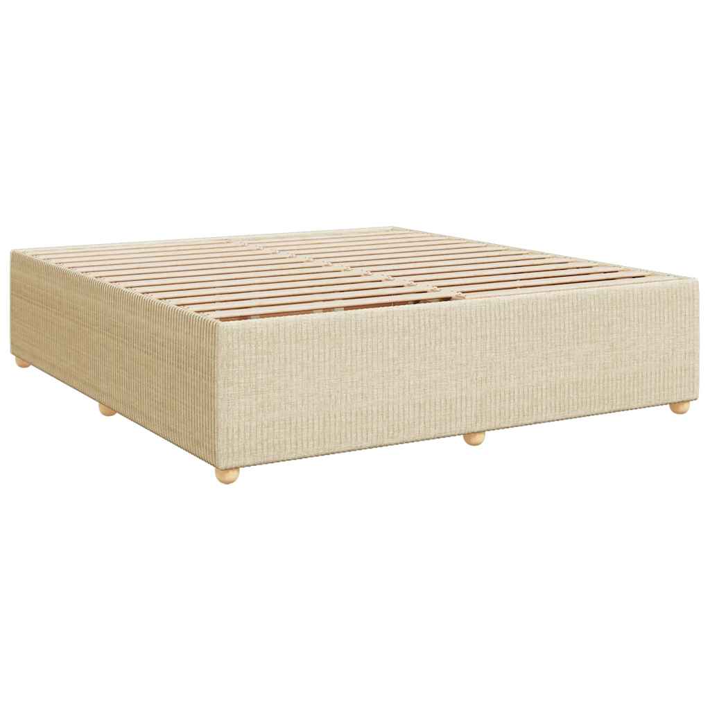 Sommier à lattes de lit avec matelas Crème 200x200 cm Tissu - XIOS