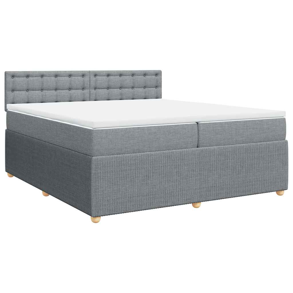 Sommier à lattes de lit avec matelas Gris clair 200x200cm Tissu - XIOS