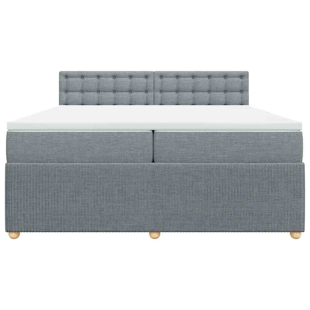 Sommier à lattes de lit avec matelas Gris clair 200x200cm Tissu - XIOS