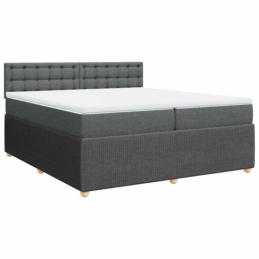 Sommier à lattes de lit avec matelas Gris foncé 200x200cm Tissu - XIOS