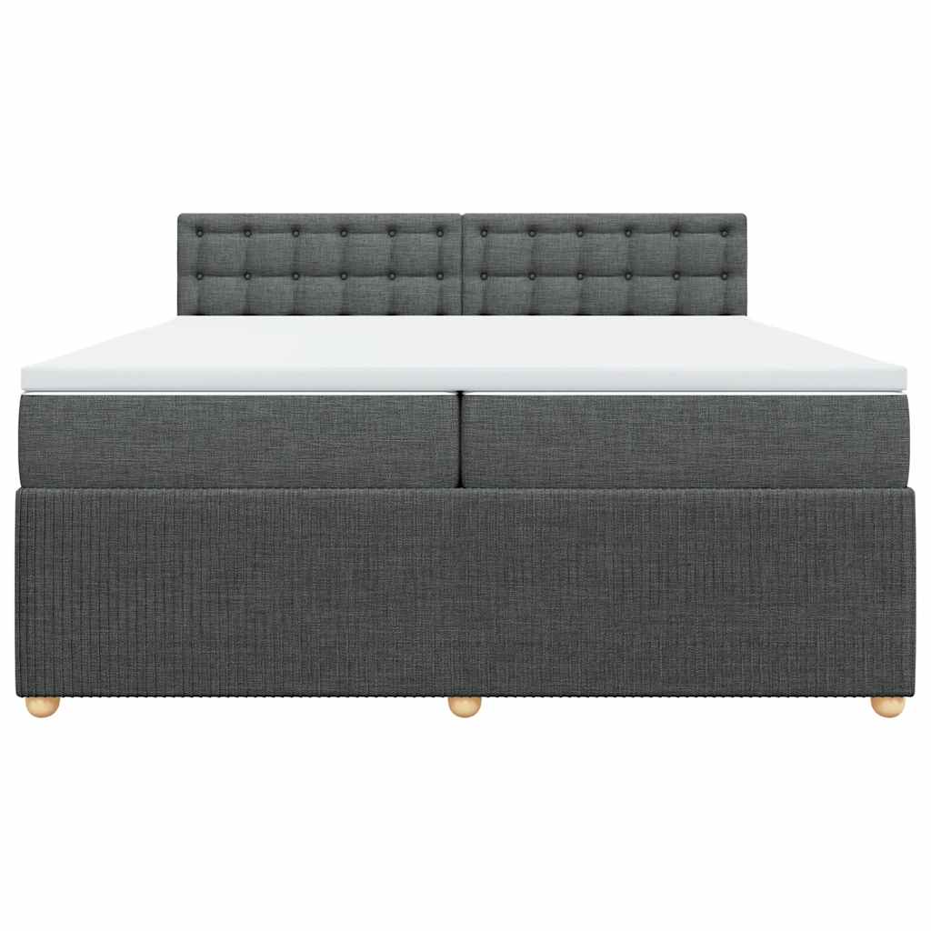 Sommier à lattes de lit avec matelas Gris foncé 200x200cm Tissu - XIOS