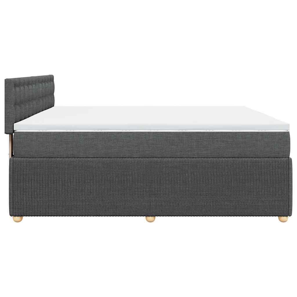 Sommier à lattes de lit avec matelas Gris foncé 200x200cm Tissu - XIOS