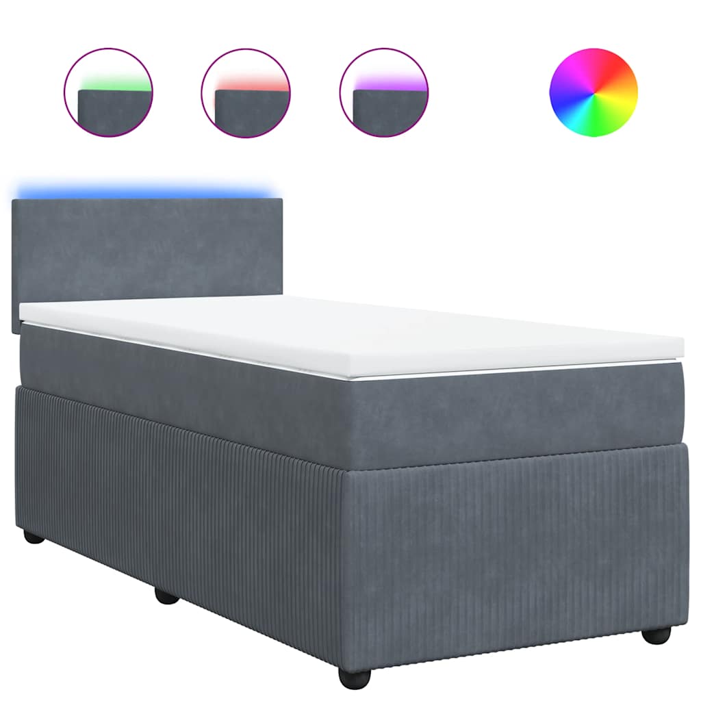Sommier à lattes de lit et matelas Gris foncé 80x200 cm Velours - XIOS
