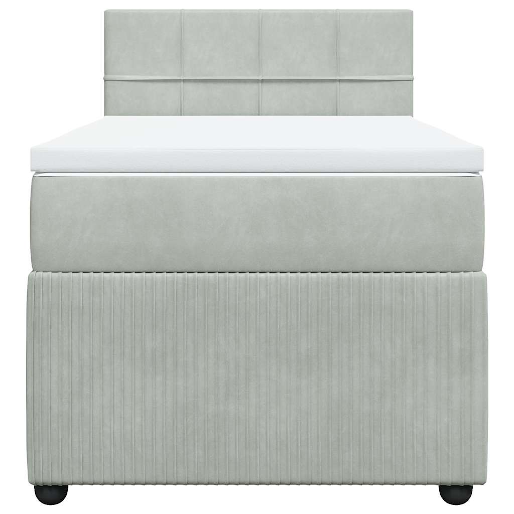 Sommier à lattes de lit et matelas Gris clair 80x200 cm Velours