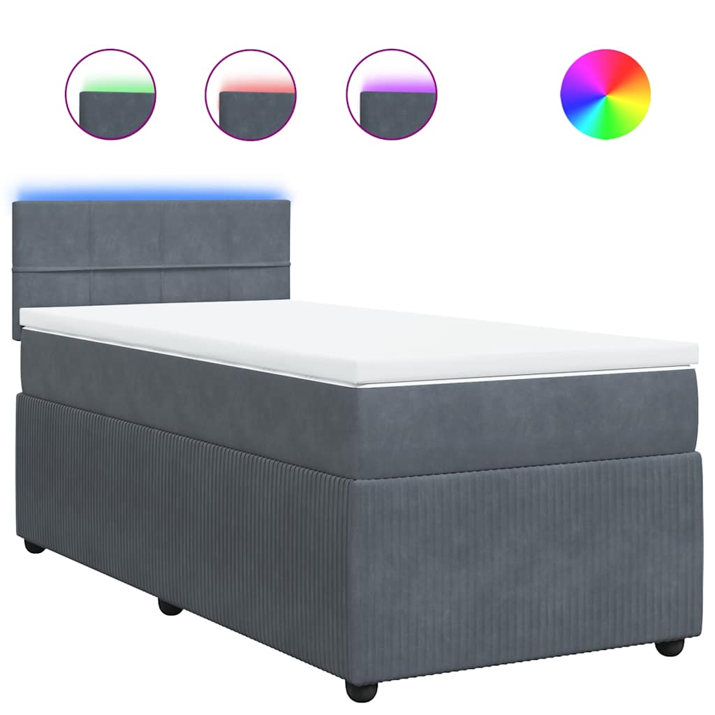 Sommier à lattes de lit et matelas Gris foncé 80x200 cm Velours - XIOS