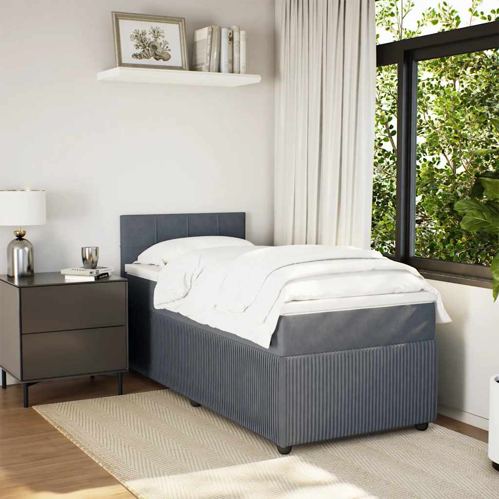 Sommier à lattes de lit et matelas Gris foncé 80x200 cm Velours - XIOS