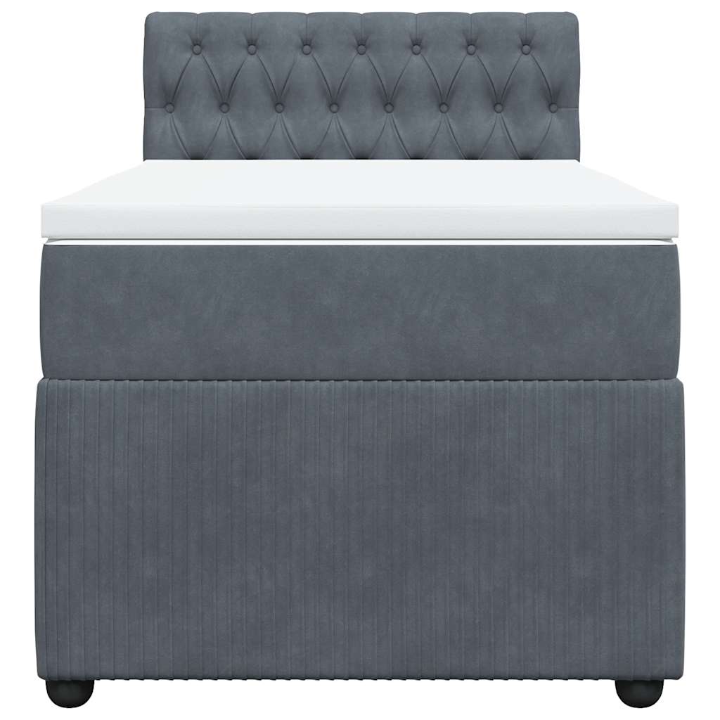 Sommier à lattes de lit et matelas Gris foncé 80x200 cm Velours - XIOS