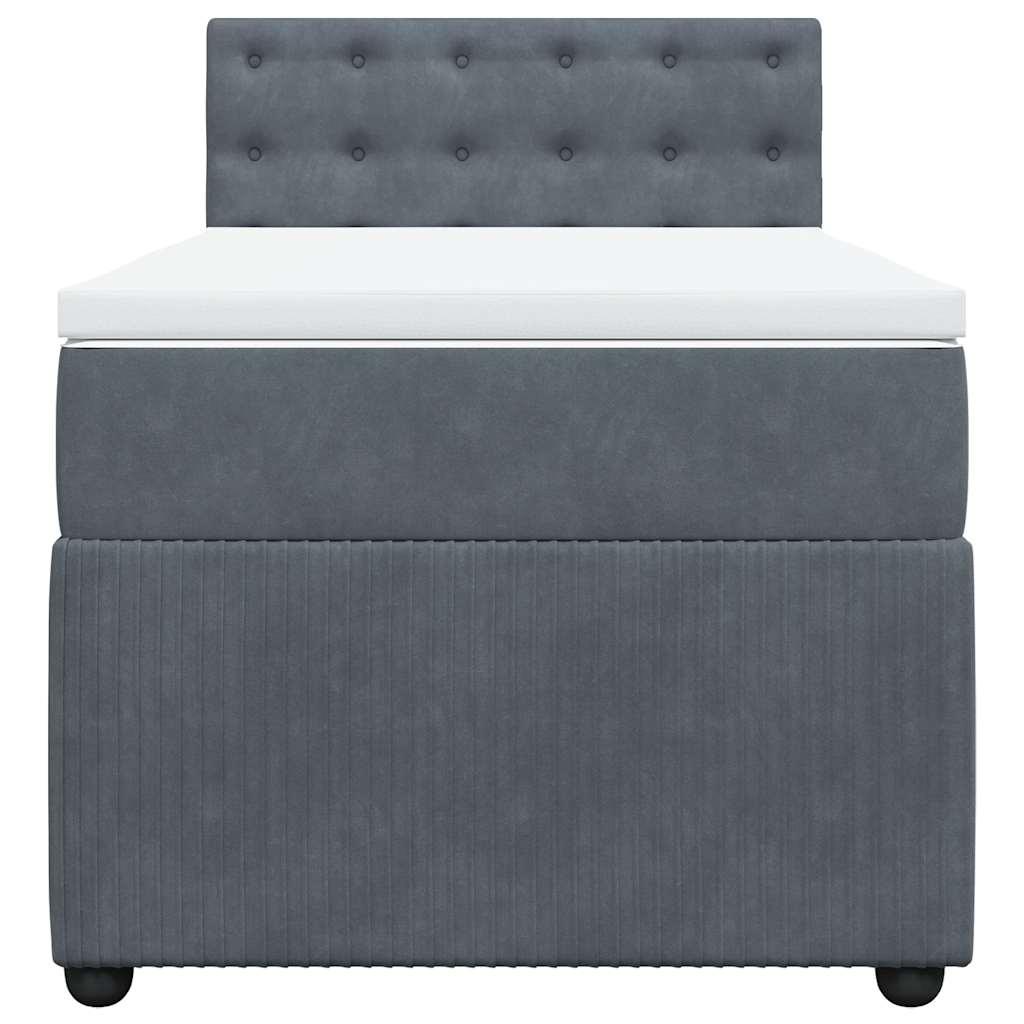 Sommier à lattes de lit et matelas Gris foncé 80x200 cm Velours - XIOS
