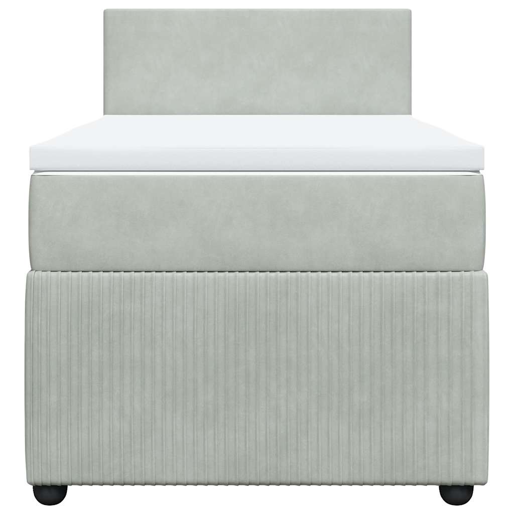 Sommier à lattes de lit et matelas Gris clair 90x190 cm Velours - XIOS