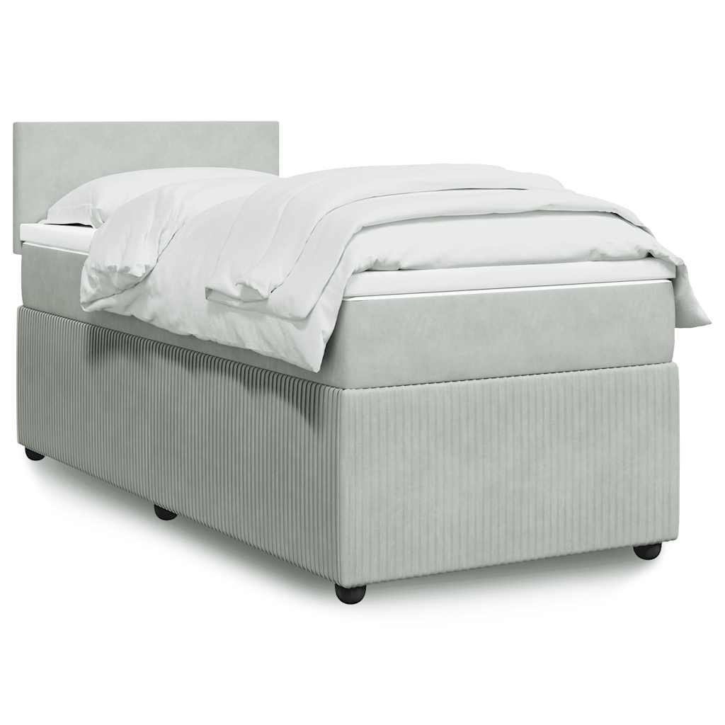 Sommier à lattes de lit et matelas Gris clair 90x190 cm Velours - XIOS