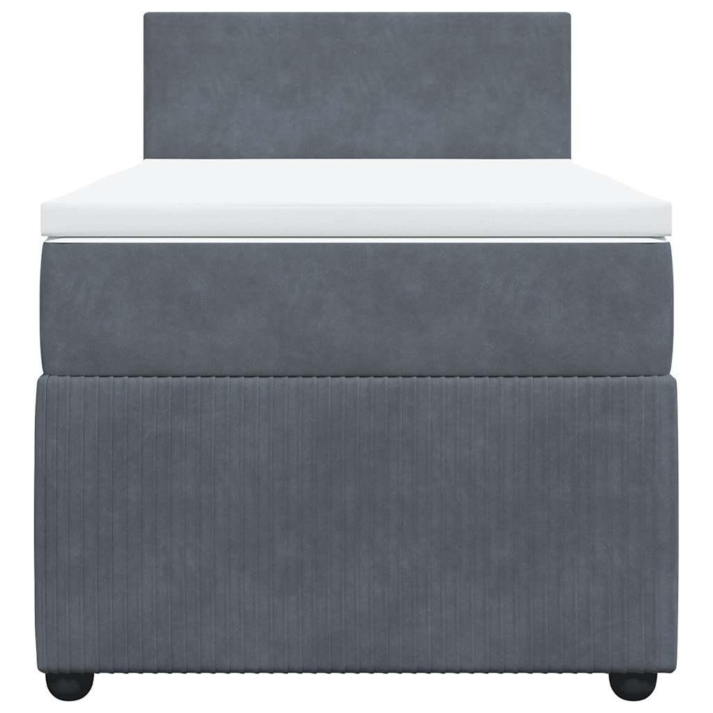 Sommier à lattes de lit et matelas Gris foncé 90x190 cm Velours - XIOS