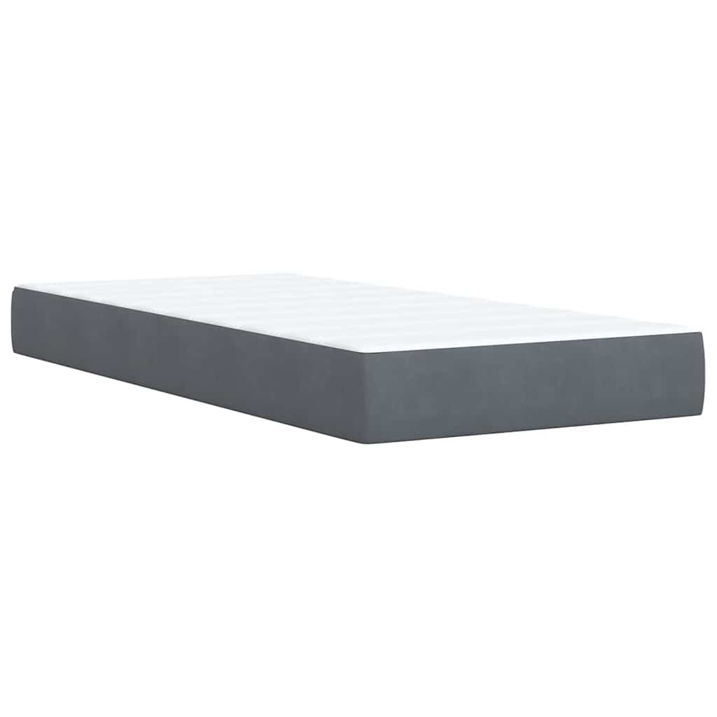 Sommier à lattes de lit et matelas Gris foncé 90x190 cm Velours - XIOS