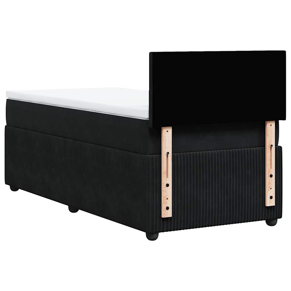 Sommier à lattes de lit avec matelas Noir 90x190 cm Velours - XIOS
