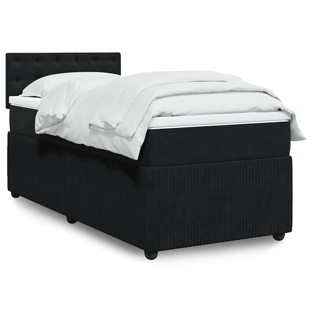 Sommier à lattes de lit avec matelas Noir 90x190 cm Velours - XIOS