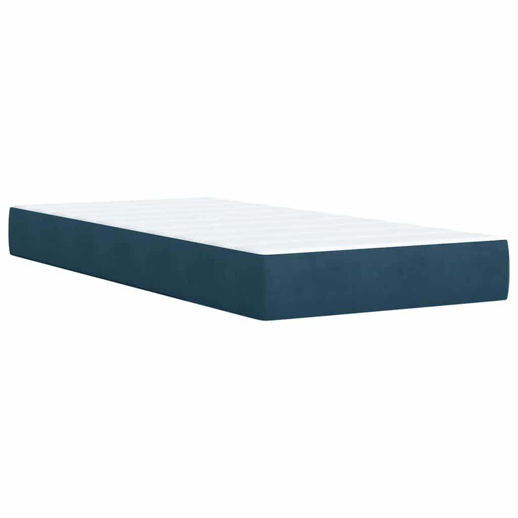 Sommier à lattes de lit avec matelas bleu 90x190 cm velours - XIOS