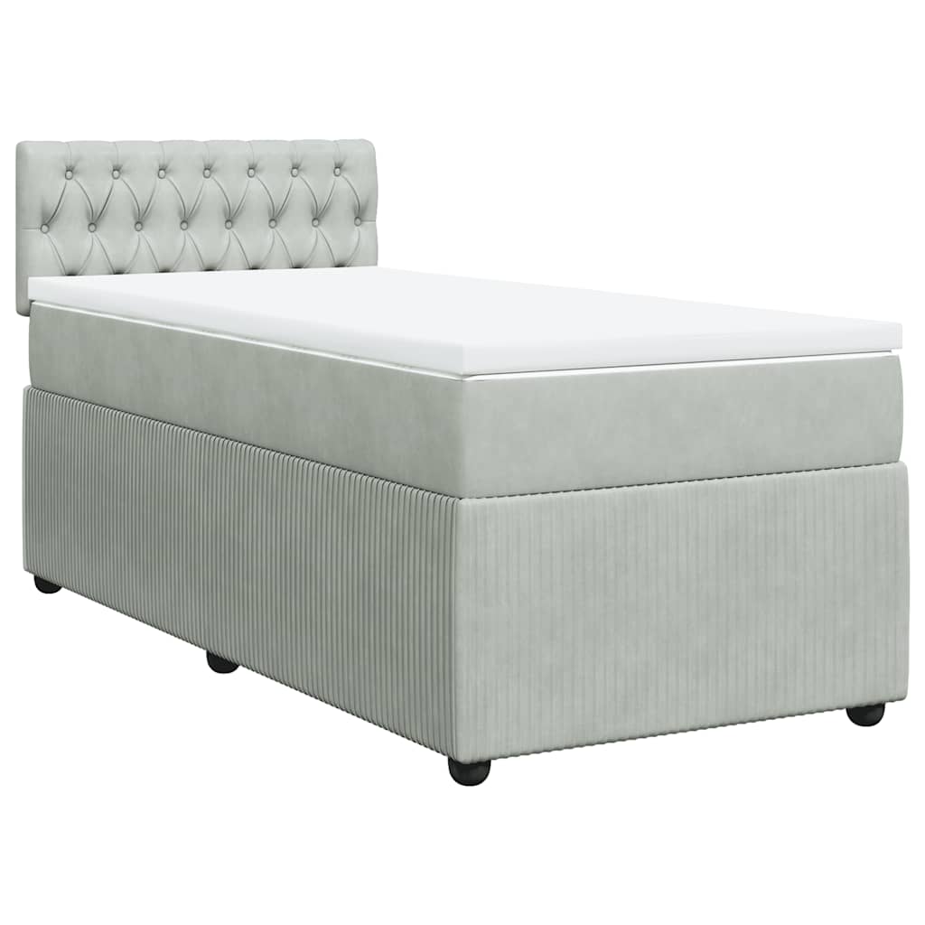 Sommier à lattes de lit et matelas Gris clair 90x190 cm Velours - XIOS