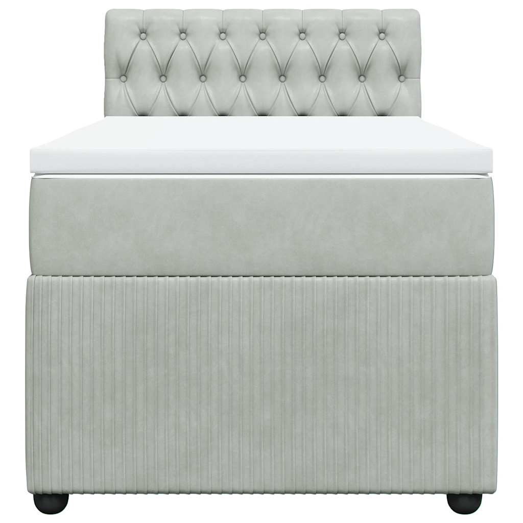Sommier à lattes de lit et matelas Gris clair 90x190 cm Velours - XIOS