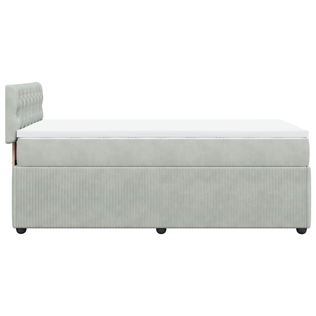 Sommier à lattes de lit et matelas Gris clair 90x190 cm Velours - XIOS
