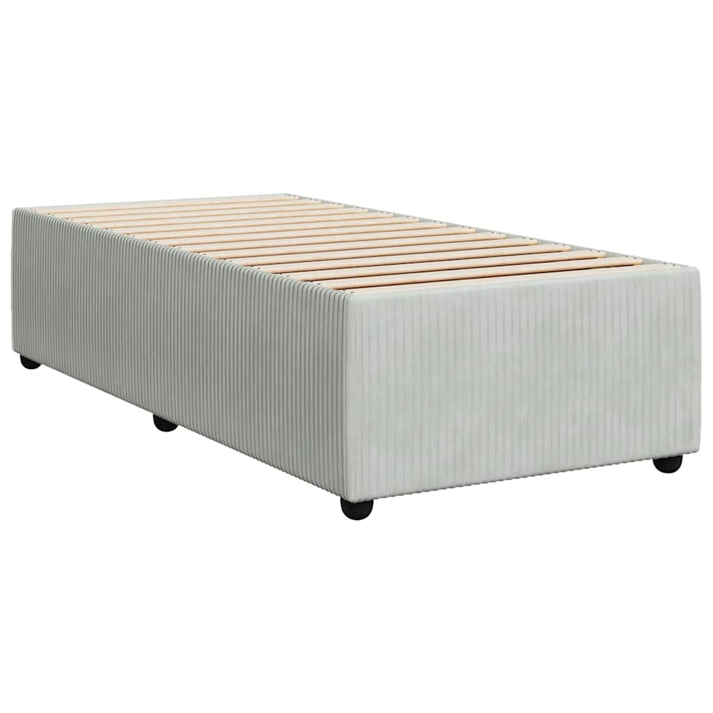 Sommier à lattes de lit et matelas Gris clair 90x190 cm Velours - XIOS
