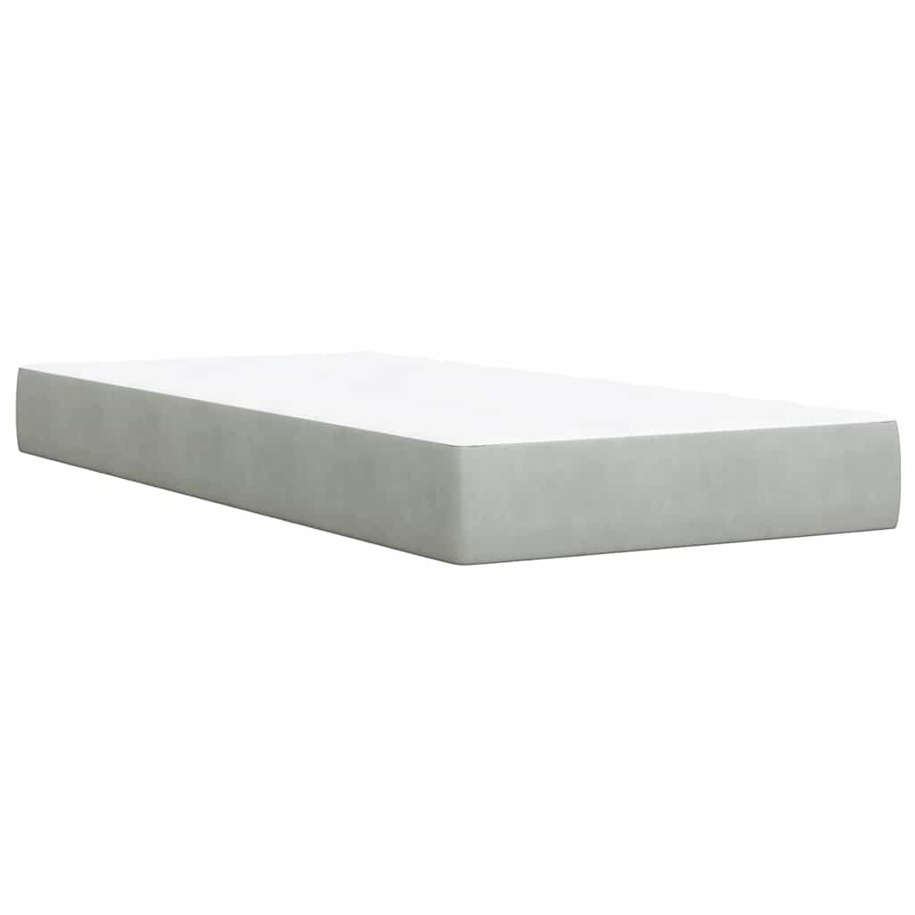 Sommier à lattes de lit et matelas Gris clair 90x190 cm Velours - XIOS